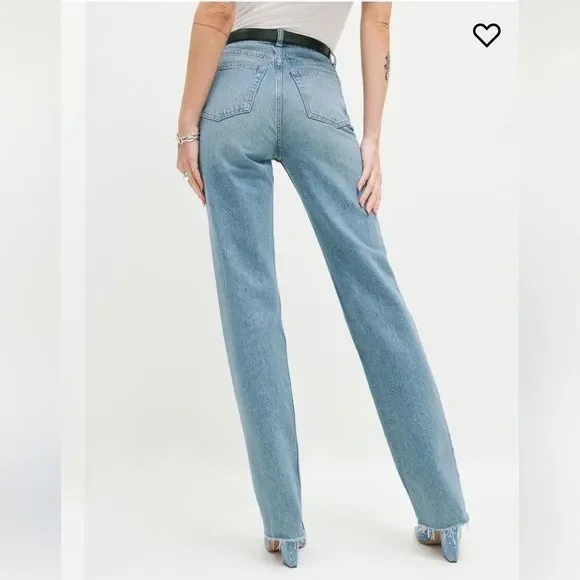 NWT Reformation Cynthia High Rise Straight Long Jeans color: Kenia size 26 - Picture 3 of 6